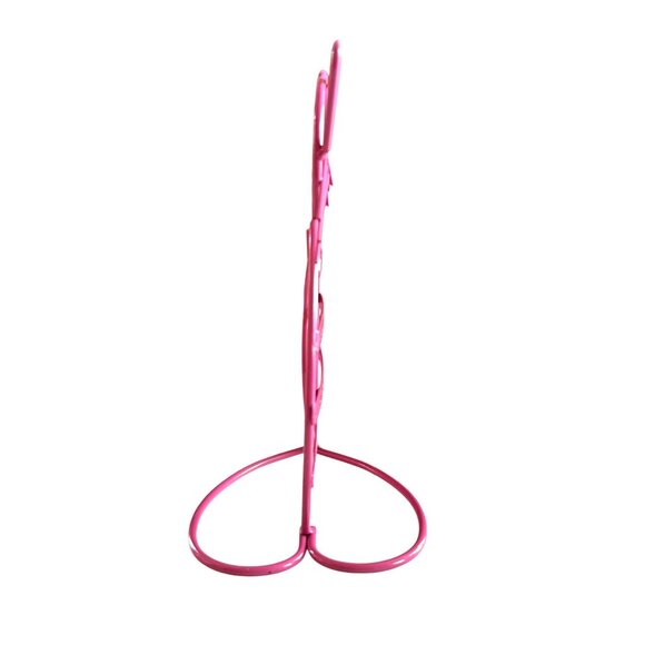 Cat-Shaped Metal Earring Holder Organizer Stand With Pink Finish - Picture 3 of 4